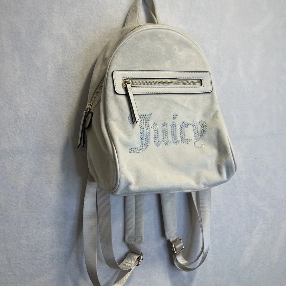 Juicy‎ Couture Y2K Velour Velvet Light Cream Mini-Backpack
